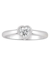 small gorgeous heart design white gold children's ring